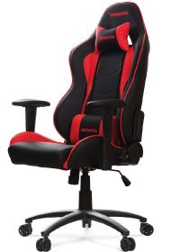 Der AKRacing Gamer PC-Stuhl Nitro in rot/schwarz mit Lederbezug.