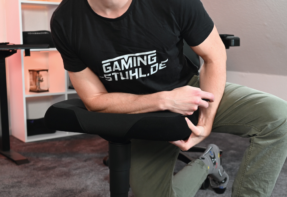 Gewicht auf Sitzfläche, um Höhe runterzustellen