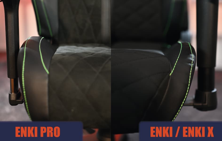 Seitenwangen Sitzfläche Vergleich Enki X & Enki Pro